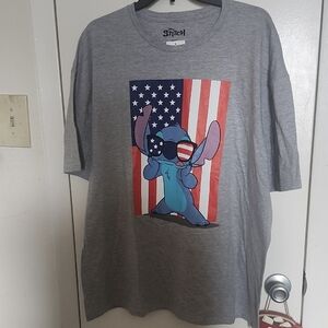 Gray T-Shirt with American Flag Design
